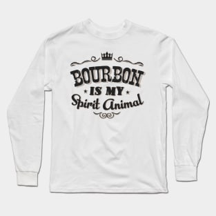 Vintage Bourbon is my Spirit Animal Gift Idea Men Women Long Sleeve T-Shirt